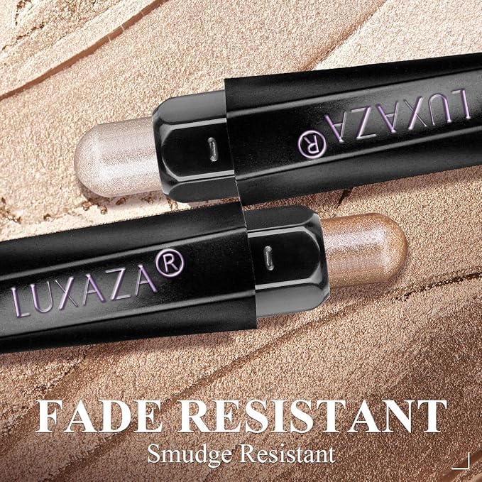 LUXAZA PRO Orange Eyeshadow Stick Makeup Set 10PCS, Neutral Shimmer And Matte Cream Eye Shadow Palette, Metallic Bronze Smoky Eyeliner Brightener Crayon Kit, Ideal Gift for Women -Stellar Pink Quartz