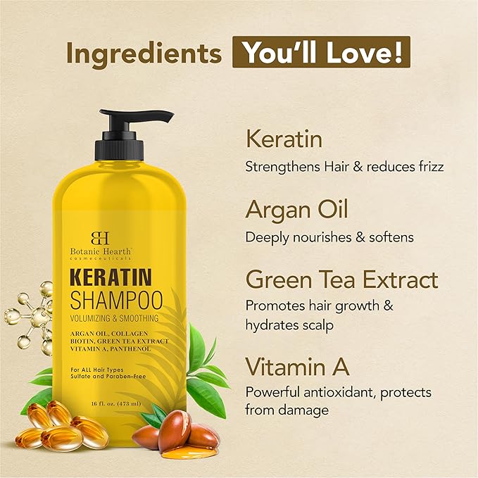 Botanic Hearth Keratin Shampoo - 16 Fl oz (Pack Of 1)