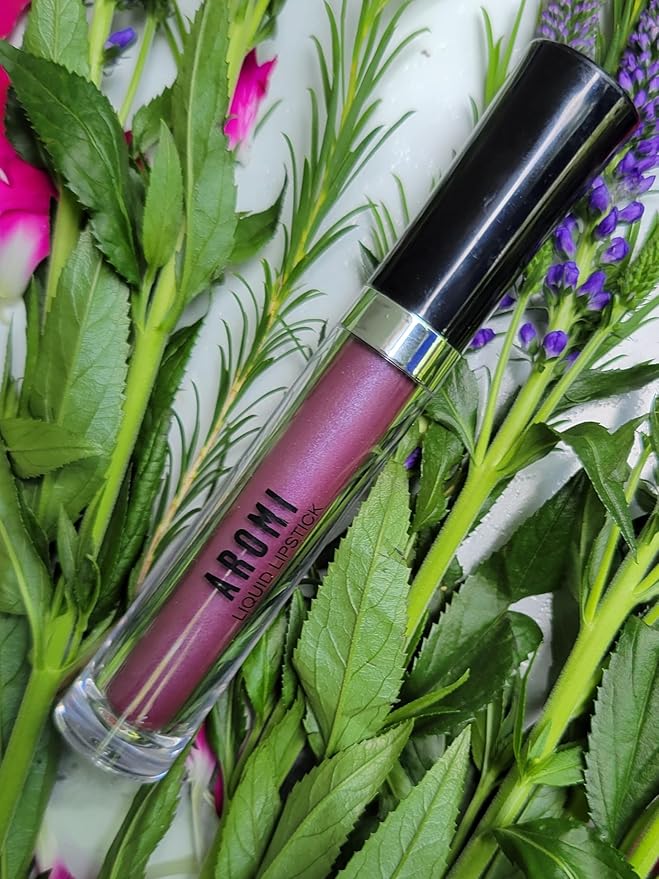 Aromi Vulgar Violet Metallic Liquid Lipstick, Mauve Plum Shade