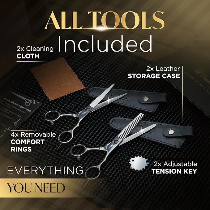 Fagaci Hair Cutting Scissors & Thinning Shears Set 6 Inch