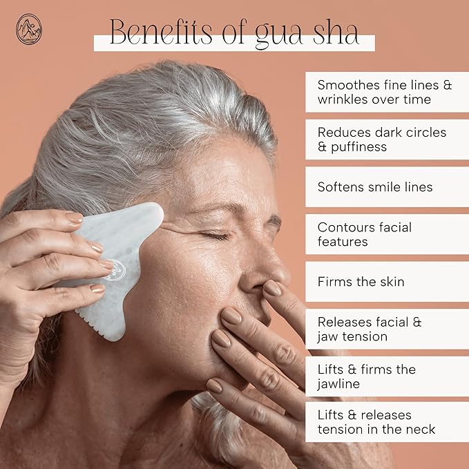 Mount Lai - The Vitality Qi White Jade Gua Sha Sculpting Tool | Face Sculpting Tool for Skin Care | Guasha Tool for Face and Body | Facial Massage Tools to Relieve Muscle Tension and Reduce Puffiness