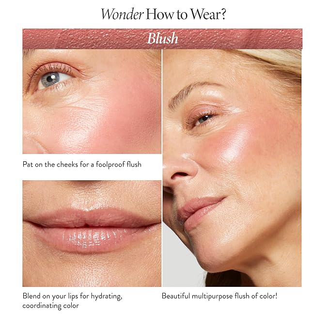LAURA GELLER NEW YORK The Wonder Balm Cream Blush –Multi-Use, Pinch-Me Pink
