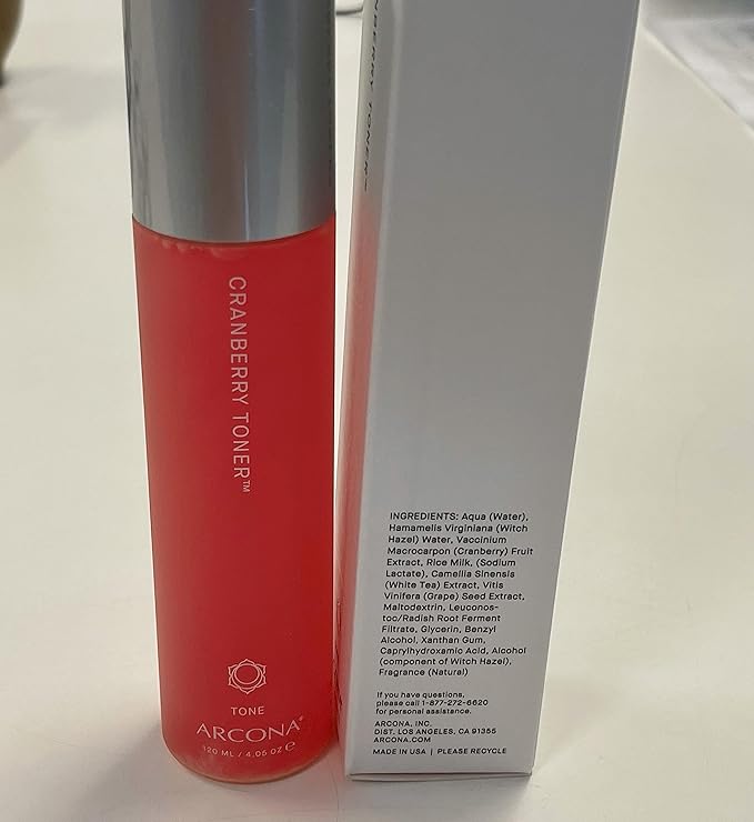 ARCONA Cranberry Toner – Vegan Milky Toner for Face | Brightening & Hydrating Rice Toner for Face | Phyto-Nutrients & Essential Fatty Acids, 4 fl oz.