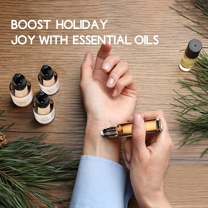 100% Pure Organic Fir Needle Essential Oil 0.34 Fl Oz, Natural Fir Needle Oil in Amber Glass Bottle with Dropper for Diffuser Massage Skin Care DIY