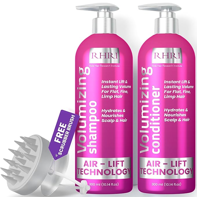 Volumizing Shampoo and Conditioner Set for Fine Hair, Boosts Volume & Shine