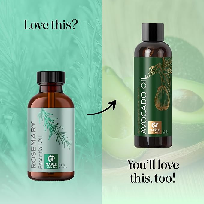 Pure Rosemary Oil for Hair Care - Volumizing Aromatherapy Rosemary Essential Oil for Diffuser Plus Hair Skin and Nail Care - Nourishing Rosemary Hair Oil for Enhanced Shine and Dry Scalp Care (2oz)