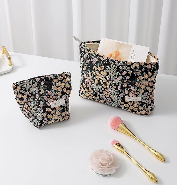 getgto 2 Pcs Makeup Bags, Large Cosmetic Bag Travel Toiletry Bag