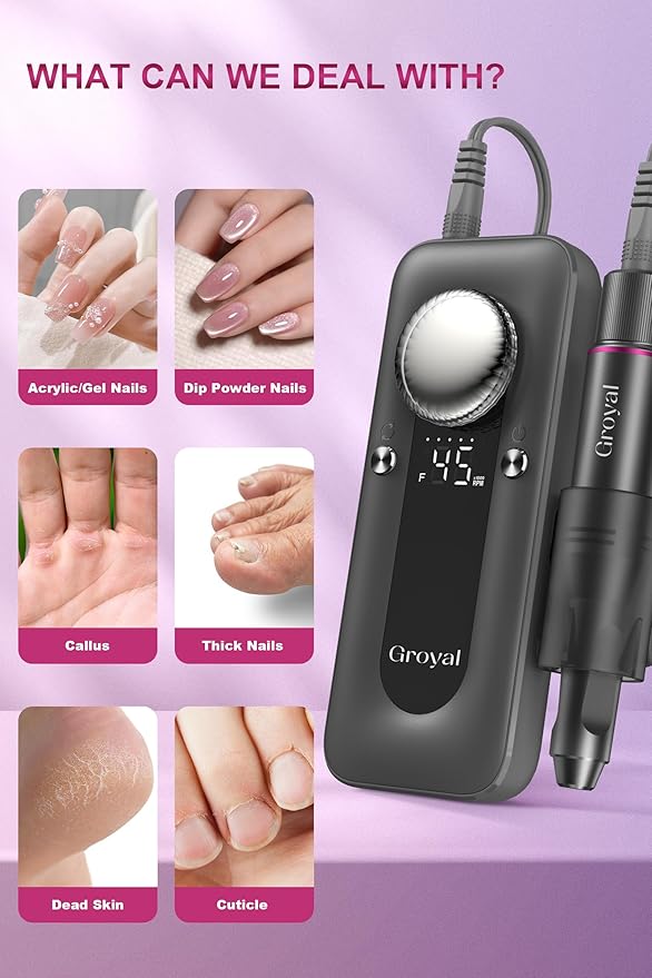 Cordless Electric Nail File Professional for Acrylic Gel Nails