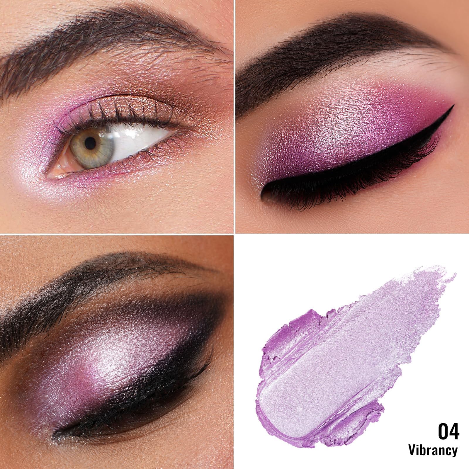Oulac Cream Eyeshadow also for Highlighter Large Capacity Highly Pigmented Eye Shadow Waterproof &Long Lasting with Moisturizing Formula 04