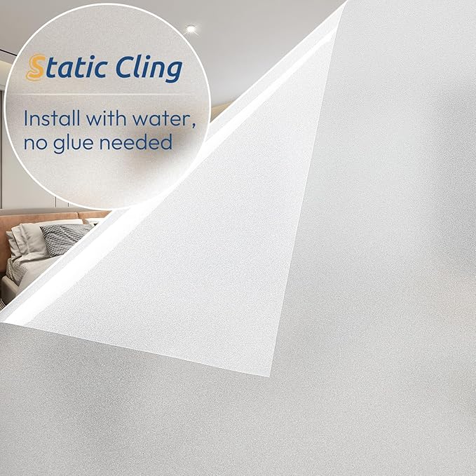 rabbitgoo Frosted Glass Window Privacy Film, Static Cling, 35.4" x 157.4"