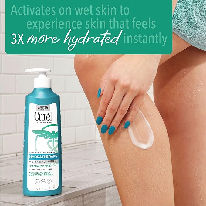 Curel Itch Defense In-Shower Body Lotion, Fragrance Free, 12 fl oz