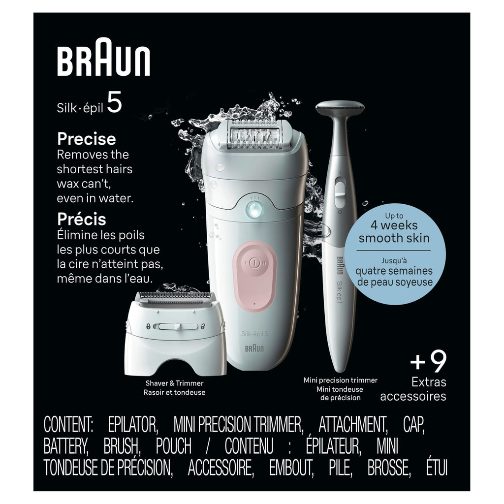 Braun Silk-épil 5 Epilator, Wet & Dry, Lasting Smooth Skin, SE5-230