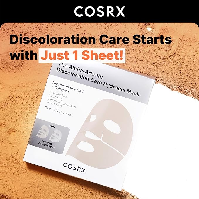 COSRX The Alpha-Arbutin Discoloration Care Hydrogel Face Masks (3EA)