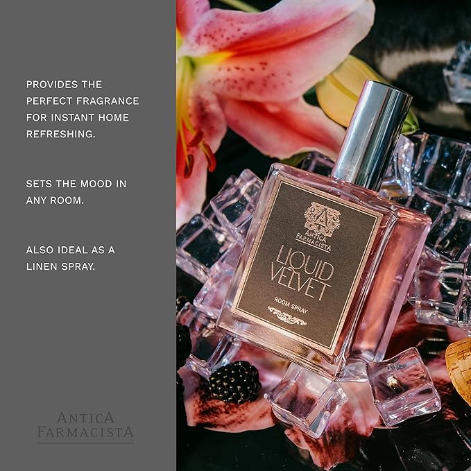 Antica Farmacista Room Spray - Elegant House Spray - Long-Lasting, Room Fragrance - Luxury Gift for Housewarming - Liquid Velvet, 3.4 fl oz
