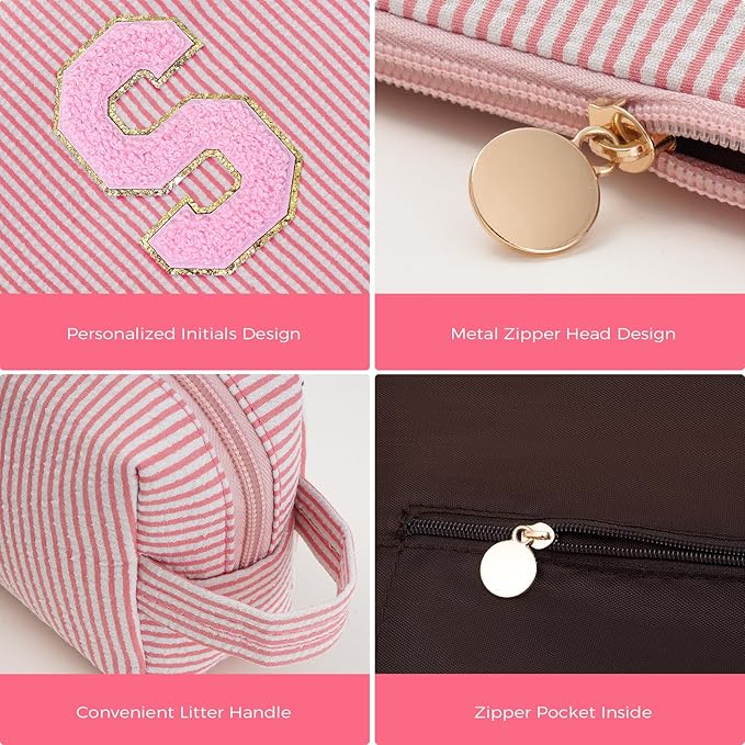 Btffitting Gifts for Teen Girls Women - Birthday Gifts for 10 11 12 13 14 15 16 17 18 Years Old Girl,Makeup Bag Cosmetic Bag,Teacher Gift Trendy Stuff Toiletry Bag - Peach,S