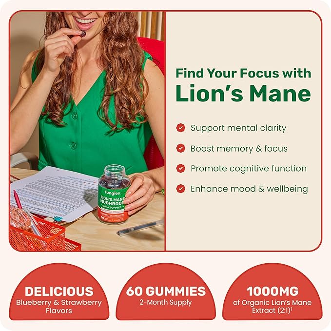 Fungies Lion's Mane Extract Mushroom Gummies | 60 Count