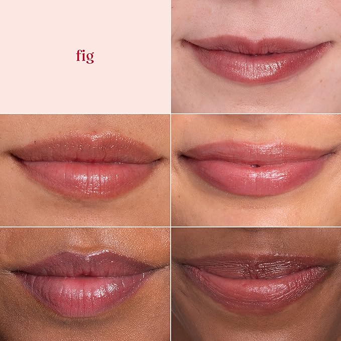 Burt's Bees Shimmer Lip Tint Set, Mothers Day Gifts, Tinted Lip Balm Stick, Moisturizing for All Day Hydration with Natural Origin Glowy Pigmented Finish & Buildable Color, Fig (4-Pack)