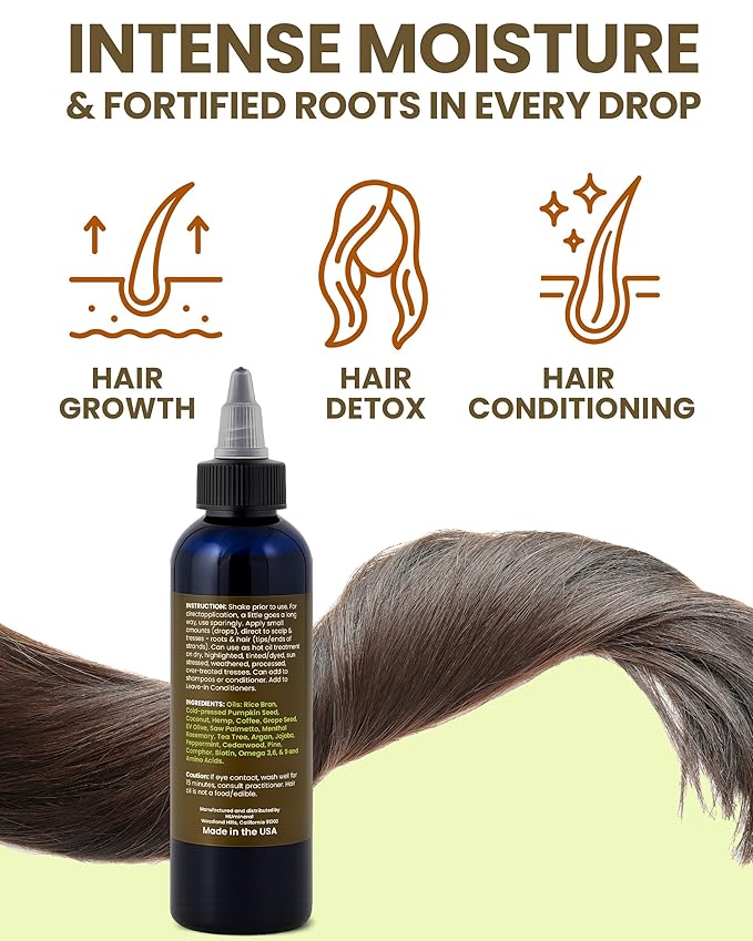 HUmineral Hair & Scalp Oil for hair growth, 4oz