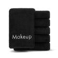 Arkwright Makeup Remover Cloths 6 Pack - Microfiber Coral Fleece Face Towels, Ultra Soft Reusable Washcloths, Gentle Facial Cleansing for Waterproof Makeup, 13 x 13, Black