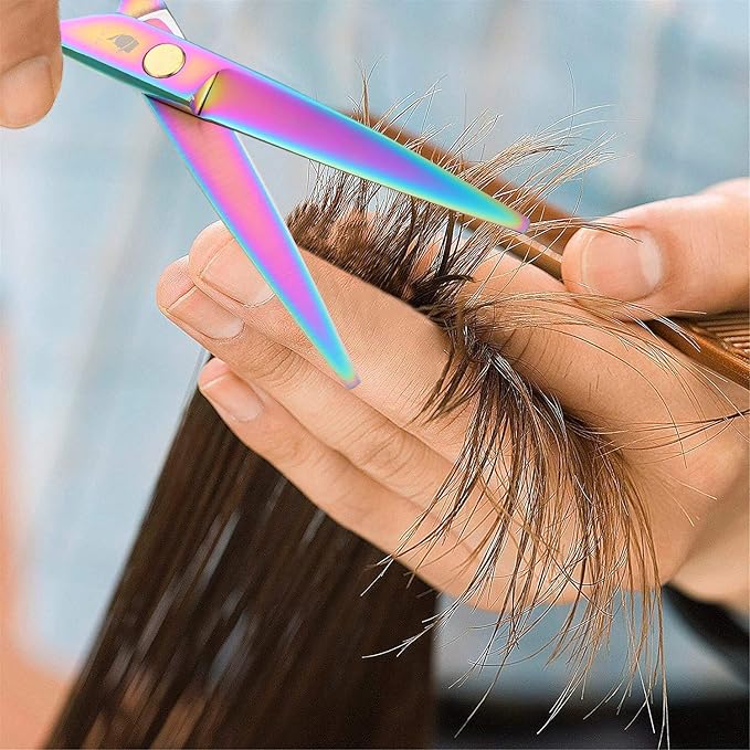 Smith Chu Hair Cutting Scissor - 5 Inch Barber Hair Shear, Rainbow