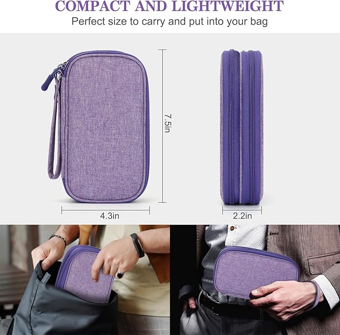 FYY Electronic Organizer, Travel Tech Pouch Bag Cable Organizer Dark Purple