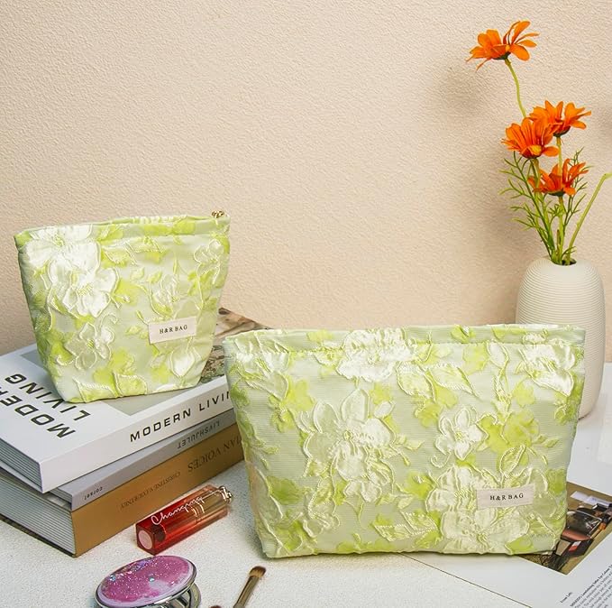 getgto 2 Pcs Makeup Bags, Large Cosmetic Bag Travel Toiletry Bag