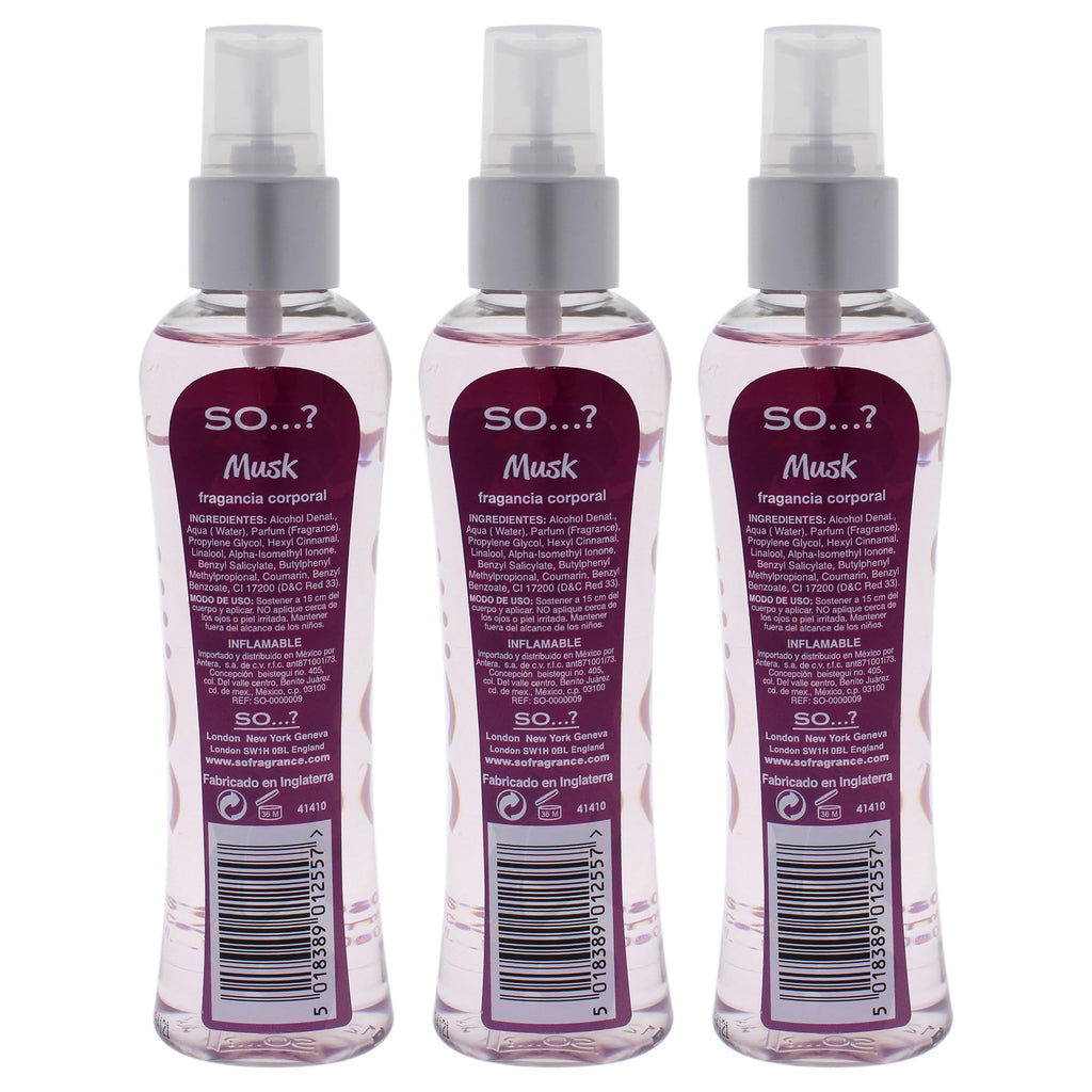 Musk Body Mist by So…? for Women - 3.5 oz Body Mist - Pack of 3