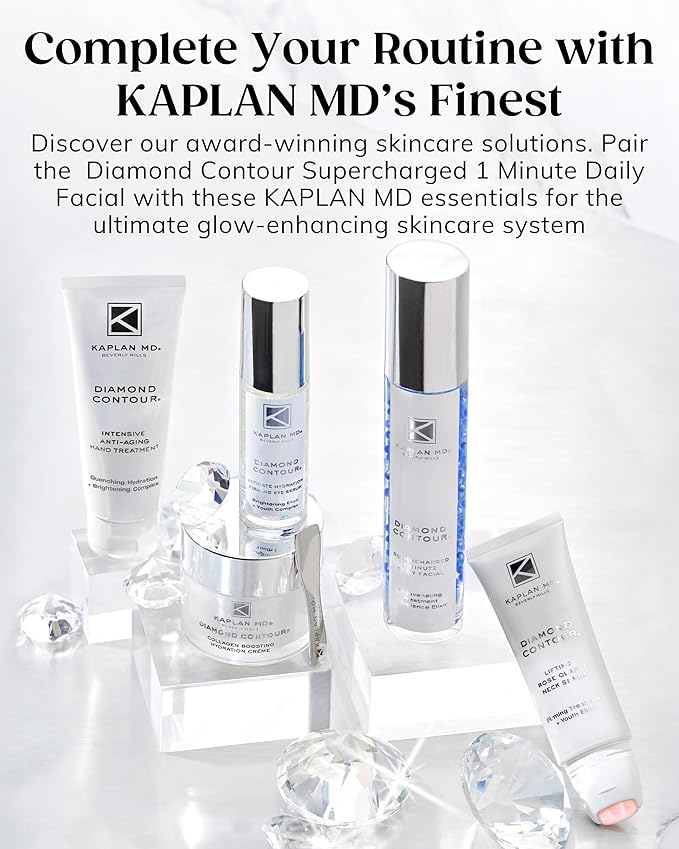 KAPLAN MD Diamond Contour Supercharged 1 Minute Daily Facial - Anti-Aging Serum for Face with Exfoliating Crushed Diamonds & Fruit Enzymes - Radiant & Smooth Skin for Women of All Ages - 3.0 fl oz