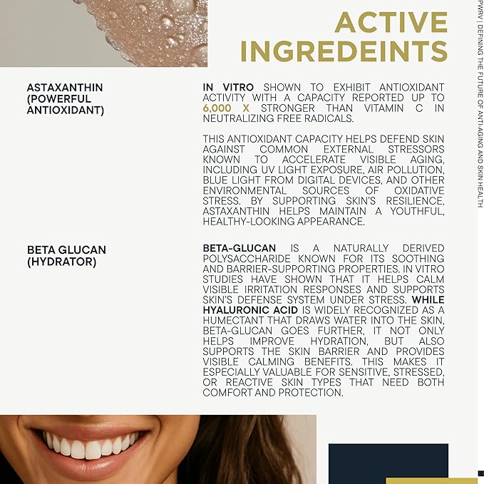 Regenerative Anti Aging Barrier Repair Face Serum for Sensitive Skin - Hydrating Face Moisturizer - Argan Moss Stem Cells - Astaxanthin, Ceramides, Beta Glucan, Squalane - Retinol Alternative - PowerV
