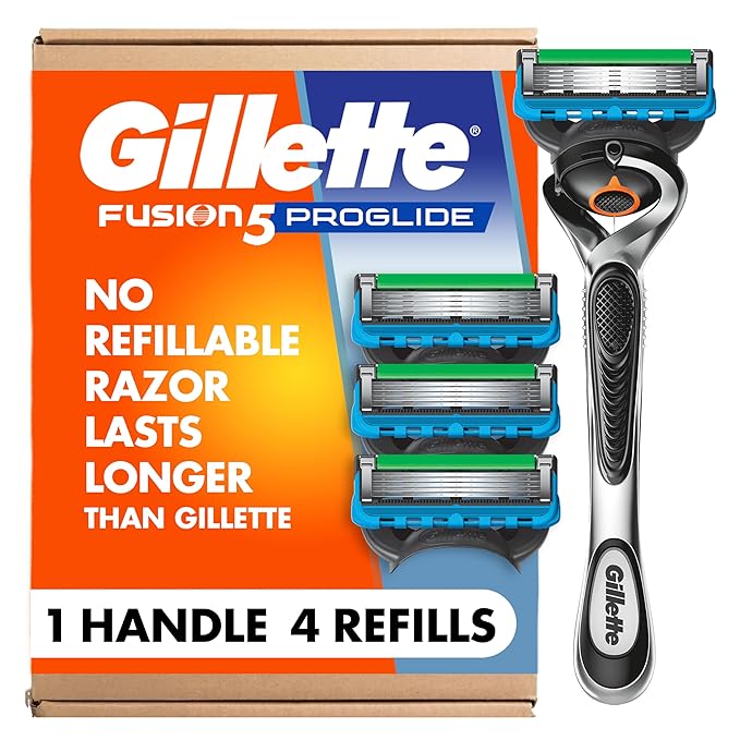 Gillette Fusion ProGlide Shaving Razor for Men, 1 Handle + 4 Blade Refills