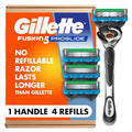 Gillette Fusion ProGlide Shaving Razor for Men, 1 Handle + 4 Blade Refills