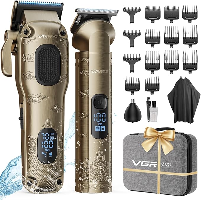 VGRPRO Hair Clippers for Men Professional, Cordless Clipper and Trimmer Set