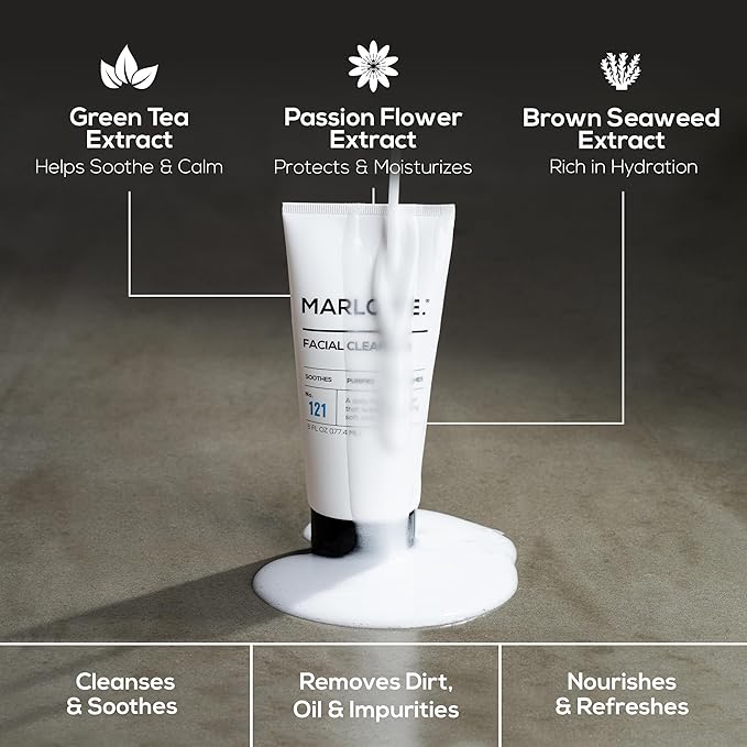 MARLOWE. Facial Cleanser, Daily Face Wash, Removes Dirt + Oil, 6 oz