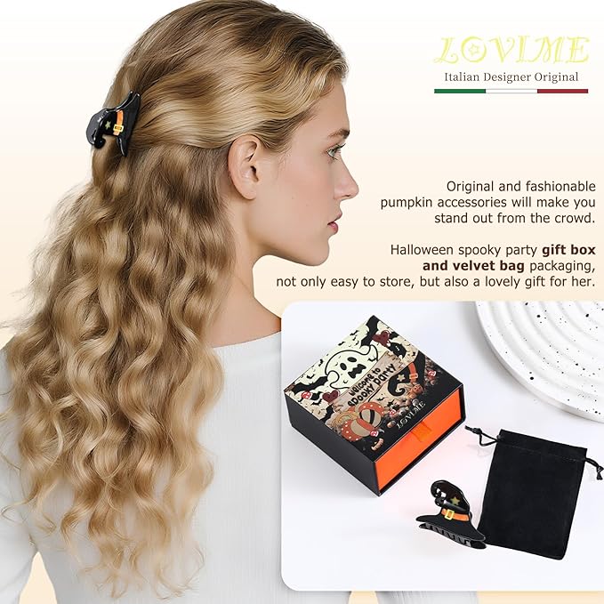 Halloween Mini Witch Hat Acetate Claw Original Cute Hair Clips for Women