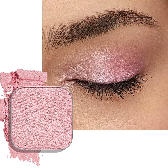 Fillwie Shimmer Flamingo Pink Eyeshadow Single, Cool-Toned Soft Pink Pearl