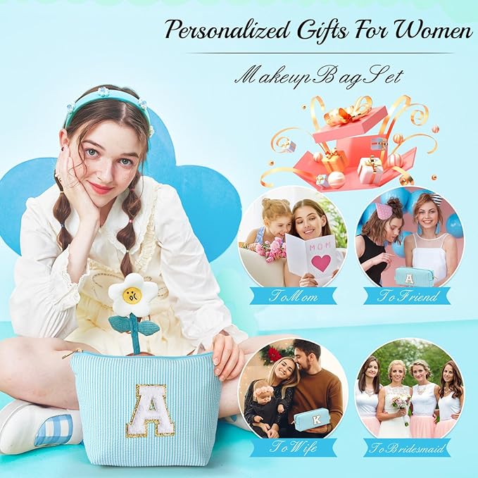 YOOLIFE Gifts for Women - Personalized Makeup Bag Organizer for Cosmetics, Skincare, Best Friend, Wife, Mom Birthday & Valentine's Day