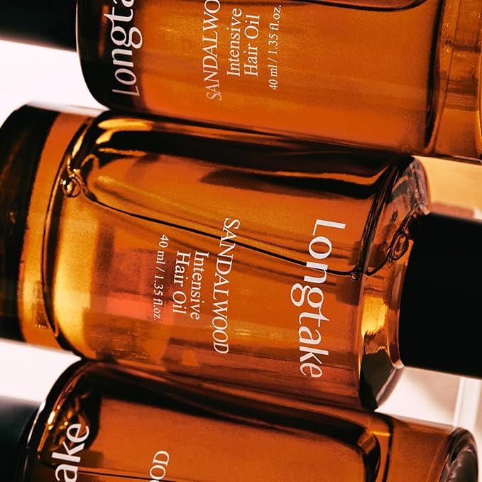 LONGTAKE Hair Fragrance Oil Sandalwood - Softening Hair Oil for Heat ProtectionㅣAnti-frizzㅣSplit end repairㅣ For all types ㅣ Vegan Hair Essence | 1.4 Fl. Oz. (40 ml)
