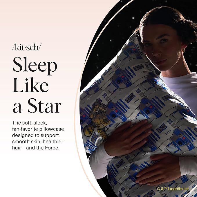 Kitsch x Star Wars R2-D2 & C-3PO Satin Pillowcase, Size 19x26