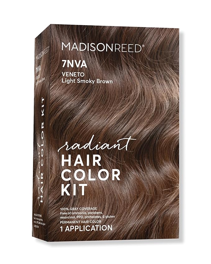 Madison Reed Radiant Hair Color Kit - 7NVA Light Cool Brown (Veneto Brown), Salon-Quality Permanent Hair Dye, Superior Gray Coverage & Dimensional Color | PPD-Free & Ammonia-Free, 1 Pack