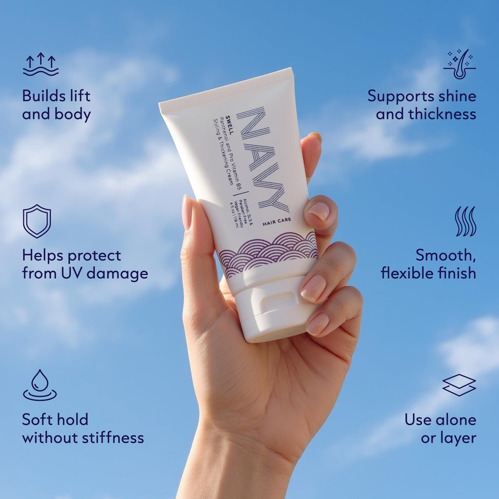 NAVY Swell Thickening Styling Cream for Fine Hair, 4 oz