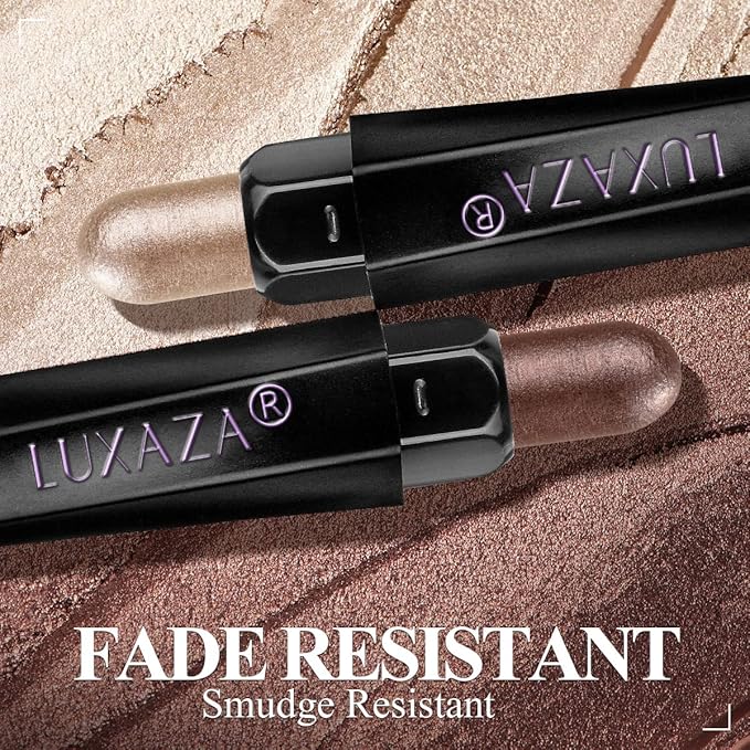 LUXAZA 6PCS Eyeshadow Stick Makeup Sets,Dark Brown Shimmer Eyeshaow Pencil, Long Lasting Metallic Eye Shadow,Eye Brightener Stick Pencil Crayon, A02-Taupe Mauve