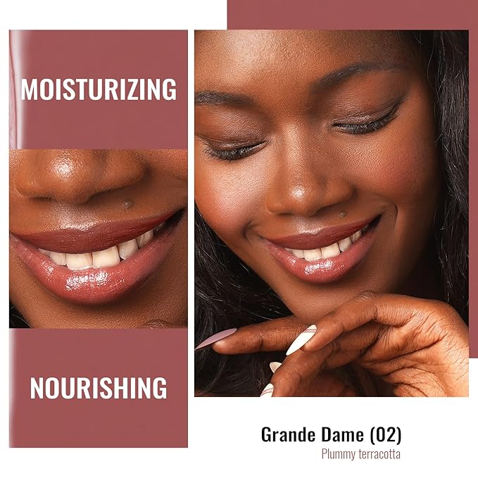 Oulac Moisturizing Lipstick for Women, Red Lipsticks Hydrating, Glass Shine Tinted Lip Balm, Hydrated Juicy and Moisture Lip Color for Dry, Cracked and Chapped Lips, Vegan Lipstick G02