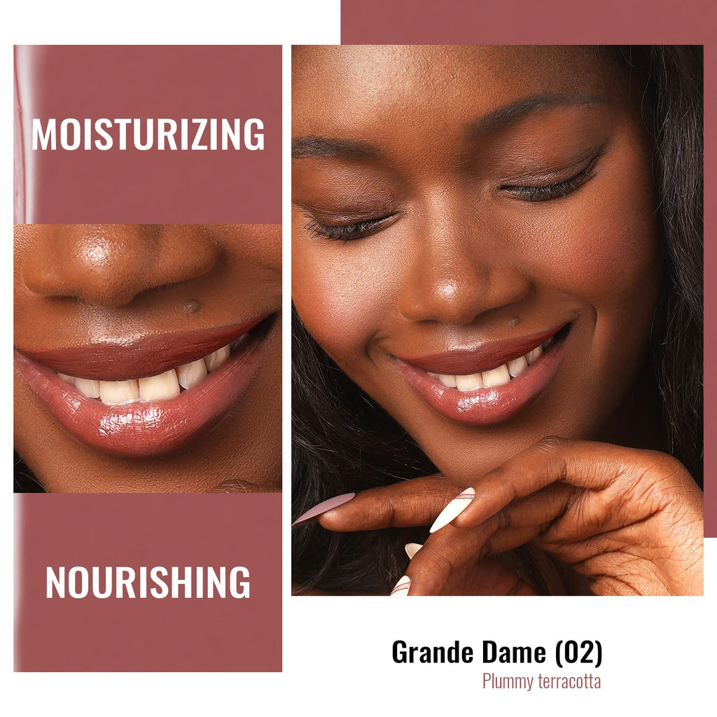 Oulac Moisturizing Lipstick for Women, Red Lipsticks Hydrating, Glass Shine Tinted Lip Balm, Hydrated Juicy and Moisture Lip Color for Dry, Cracked and Chapped Lips, Vegan Lipstick G02