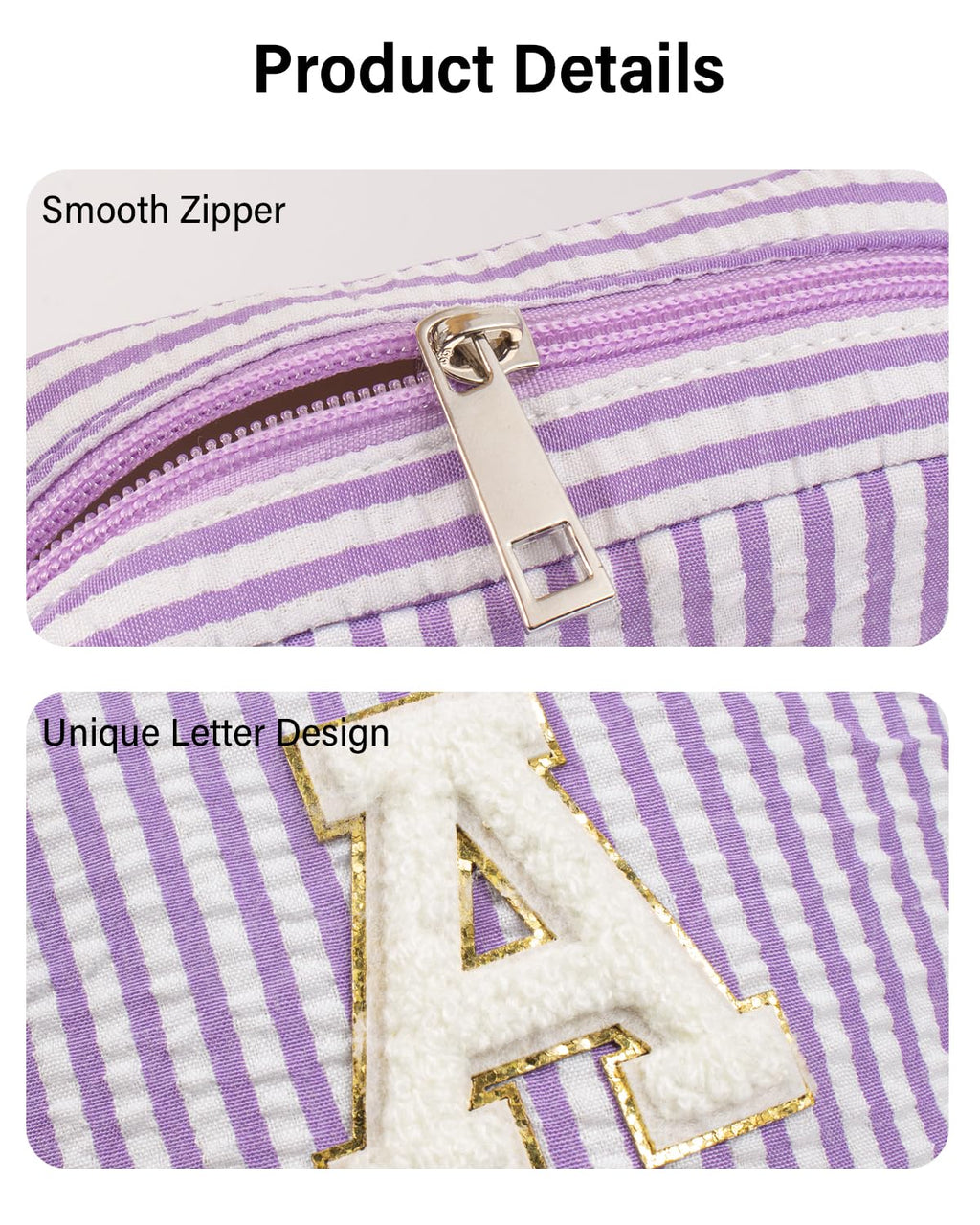LETGO Preppy Stuff Tween Girls Gifts 2 Pieces Monogram Makeup Pouch Makeup Organizer Bag Beauty Bag Personalized Friend Sister Wife Wedding Bride Birthday Gifts for Women Her Preppy