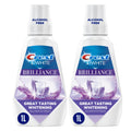 Crest Mouthwash/Mouth Rinse, 3D White Brilliance Whitening, Alcohol Free, Clean Mint, 2x1L (33.8 fl oz)