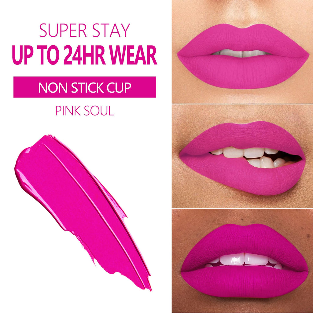 MAKI YIKA 3Pcs Matte Liquid Lipstick Set Red Purple Pink Lipstick Long Lasting