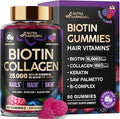 Biotin Gummies for Hair Growth Support - for Women & Men - Berry, 60 Gummy