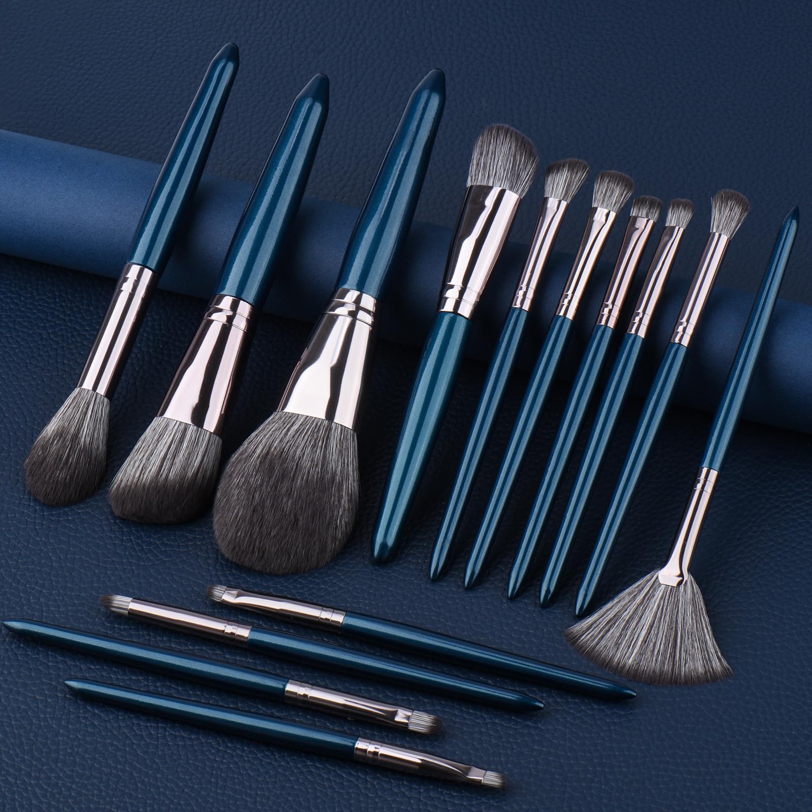 SHELWIN Professional Makeup Brush Set 14Pcs Makeup Brushes Kit Foundation Eyeshadow Powder Blending Eyebrow Eyelash Kabuki Brushes Cosmetic Brushes Travel Kits With Leather Bag Gift