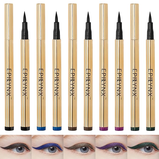 EPILYNX Liquid Eyeliner Gift Set, Waterproof Vegan, 5 Shades, 2mL Each