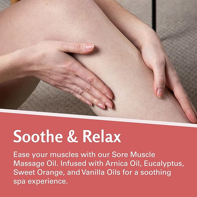 Arnica Massage Oil for Sore Muscles with Collagen, Stem Cells 8 fl oz by M3